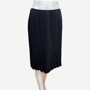 Oscar DE LA RENTA black wool pleated skirt‎ 8